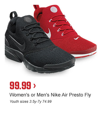 99.99 > | Women's or Men's Nike Air Presto Fly | Youth sizes 3.5y-7y 74.99