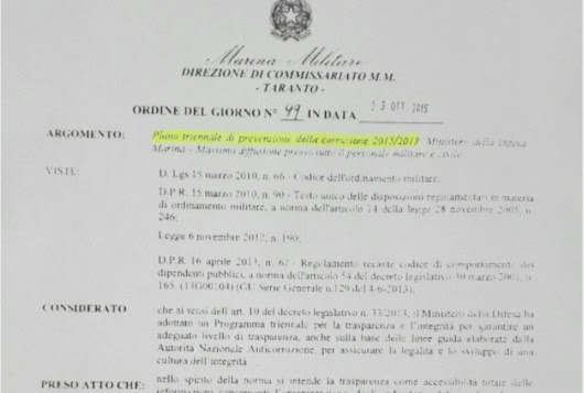 Il capitano anti-corruzione della marina arrestato mentre intascava una tangente. Il documento esclusivo