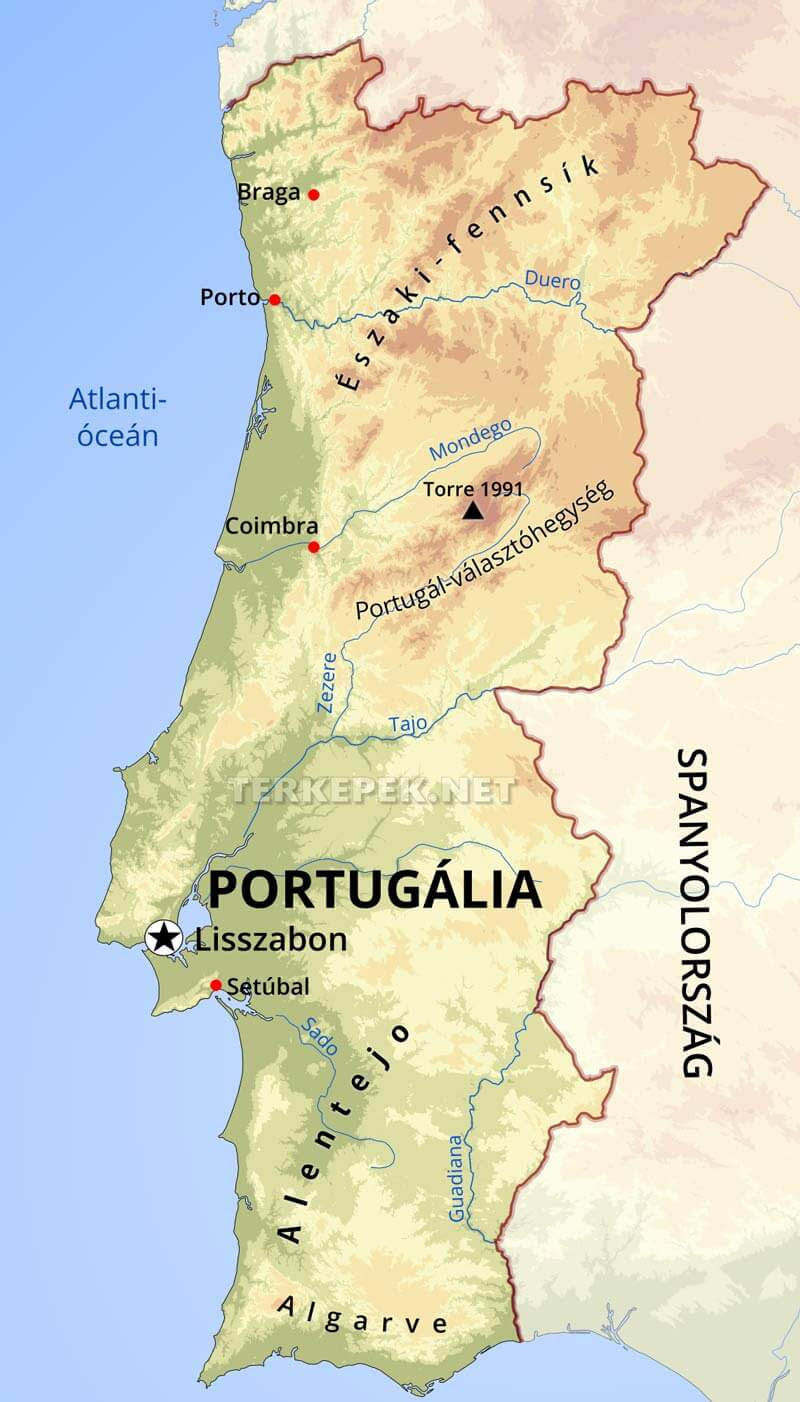 Din punct de vedere geografic și cultural prezintă caracteristici specifice care o diferențiază de vecina spanie. Portugalia Terkepek
