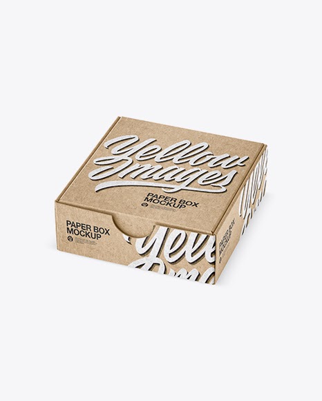 Download Kraft Paper Box Mockup - Half Side View (High-Angle Shot ...