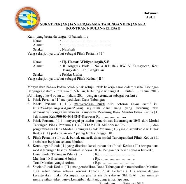 Download Mou Gadai Kontrak Rumah Doc. - Contoh Surat ...