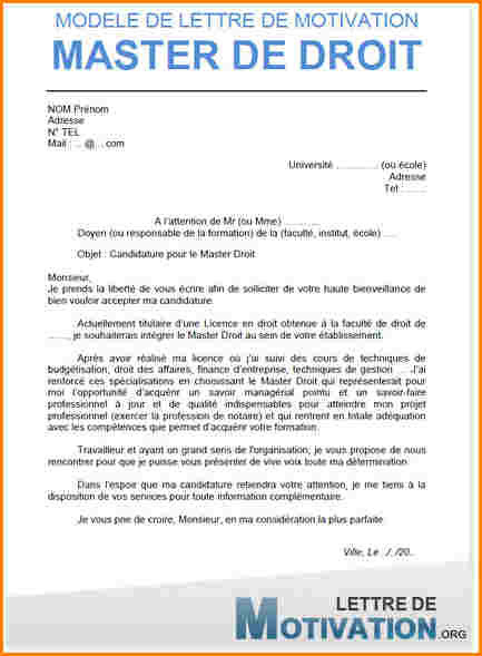 Lettre De Motivation Universite Licence Droit - Soalan ay