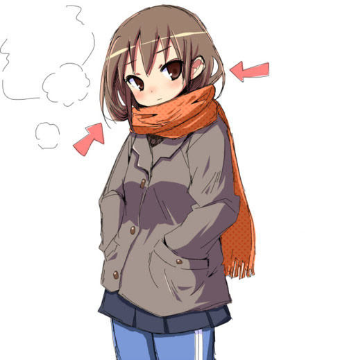 無料イラスト画像 これまでで最高のマフラー イラスト 女の子