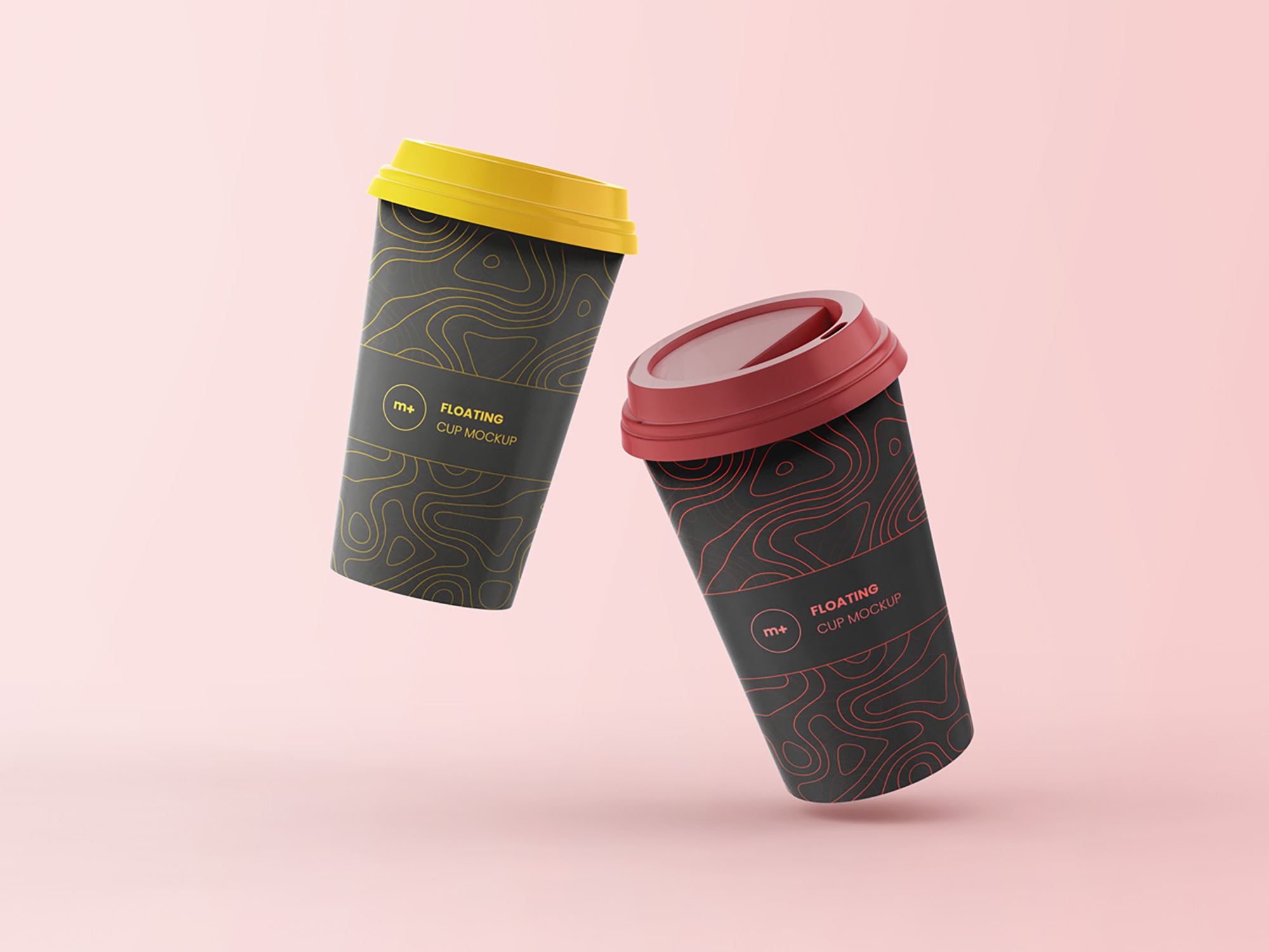 ✓ free for commercial use ✓ high quality images. 2 Floating Coffee Cups Mockup Psd