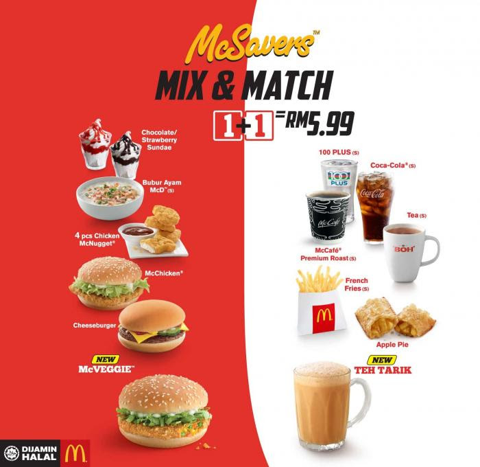 One of the most popular foods on the mcdonald menu in malaysia is the bubur ayam mcd. Mcdonald S Malaysia Mcsavers Mix Match