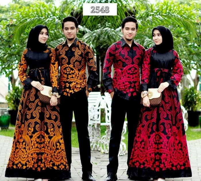  Gambar  Baju  Batik Gamis Couple  Keluarga Juwitala