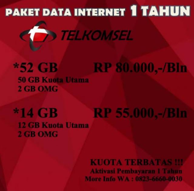 Paket Kuota Telkomsel 1 Tahun : Jual Telkomsel Unlimited ...