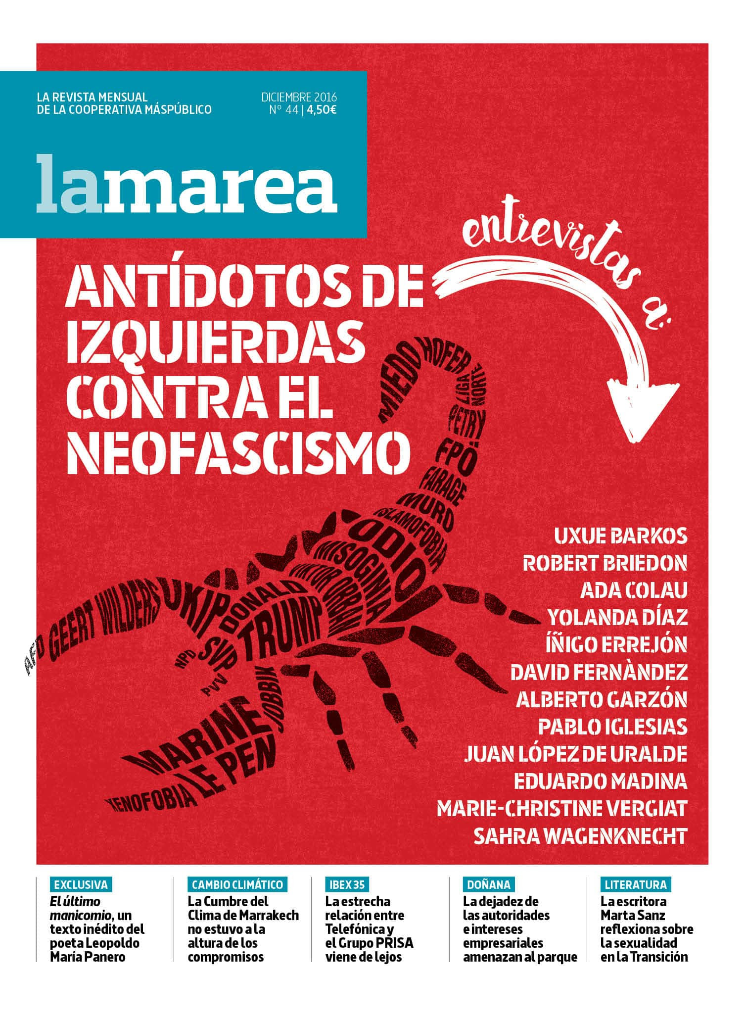 Última portada revista La Marea