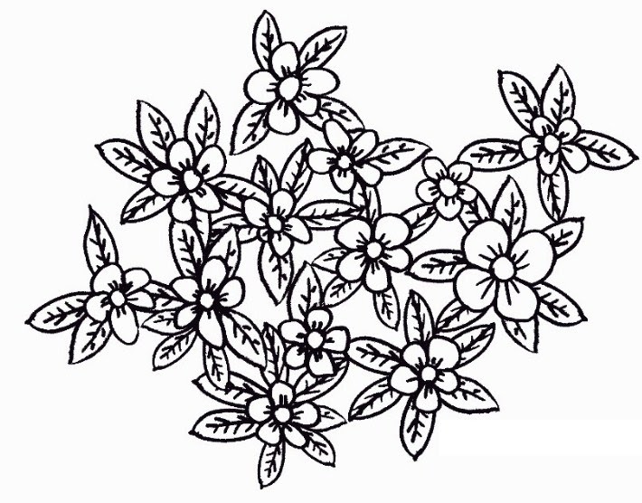 Gambar Corak Batik Bunga Simple - Koleksi Gambar Bunga