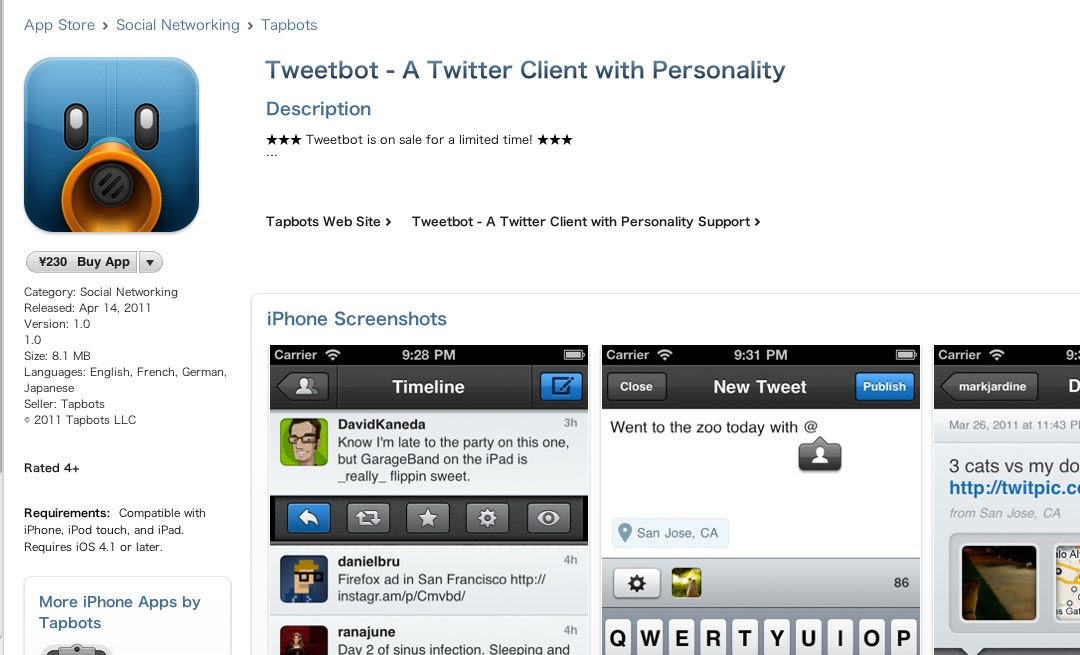 Japanese works completely offline, an internet connection is not required. Tweetbot Hits Japanese App Store