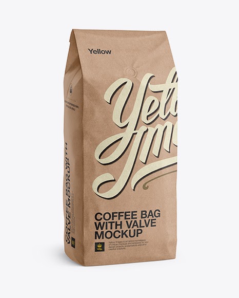 Download Free Mockups 2,5 kg Kraft Coffee Bag With Valve Mockup ...