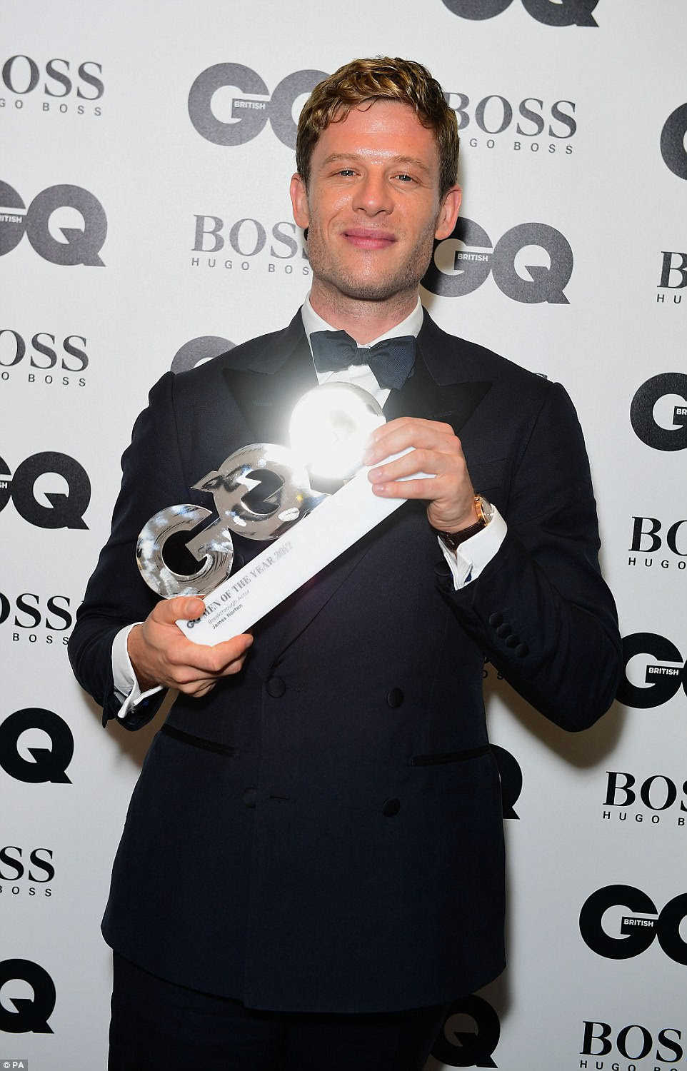 Beaming: James Norton smiled broadly as he showed off his Breakthrough Actor award 