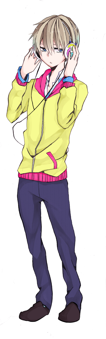 無料イラスト画像 綺麗なヘッドホン 男子 高校生 イラスト