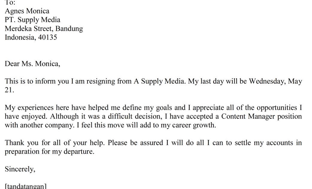 Contoh Surat Pengunduran Diri Ms Word - Temblor En
