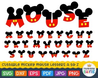 Download MICKEY FONT Svg Letters with Mickey Mouse Ears Svg Disney ...