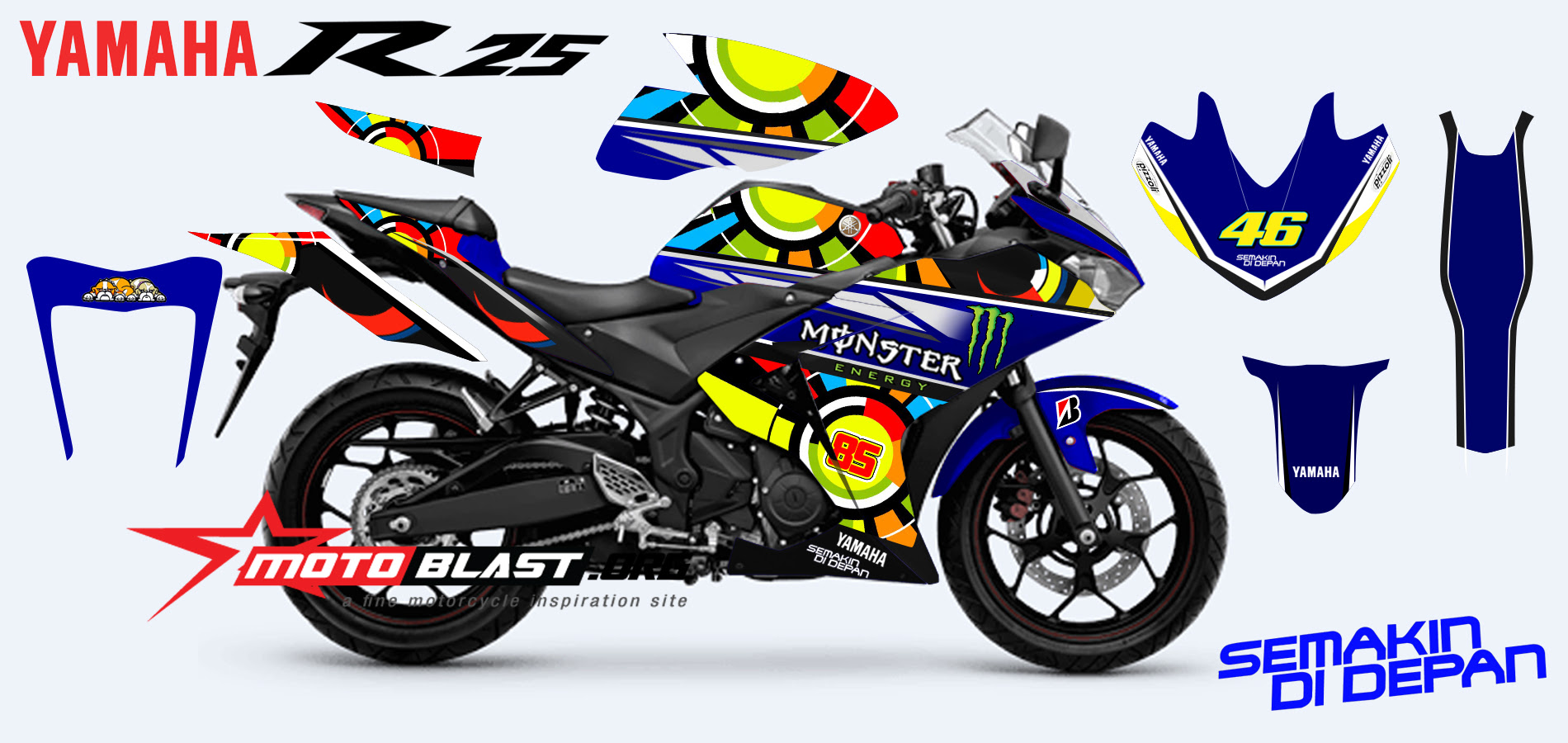 Download Kumpulan 90 Gambar Motor Yamaha R25 Gp Movistar Terbaru