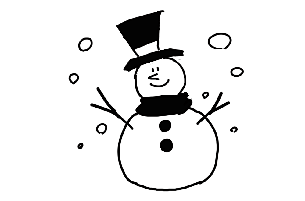 無料ダウンロード 雪だるま イラスト 白黒 Kawekiruntelu