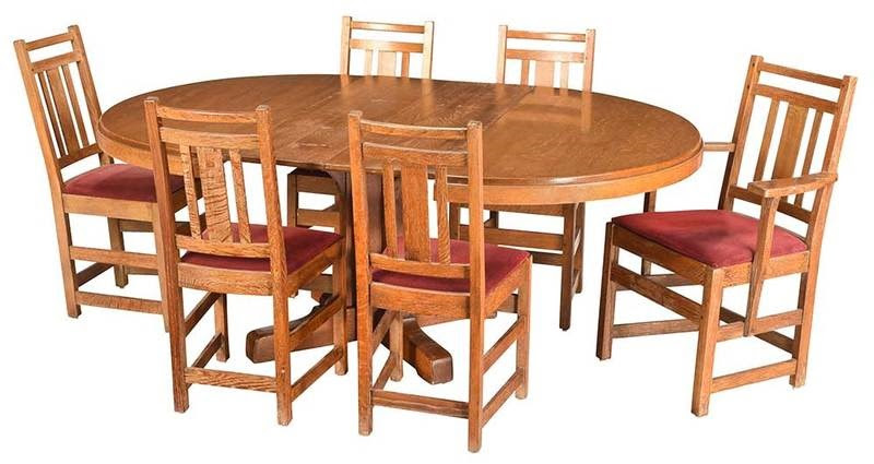 Popular woodworking's arts & crafts furniture: Limbert Arts And Crafts Dining Table And Chairs By Charles P Limbert Co On Artnet