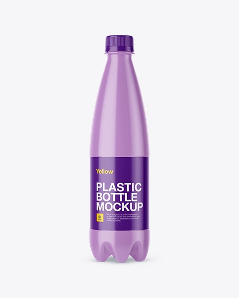 Download 500ml Glossy Plastic Bottle Mockup - Front View Packaging ...