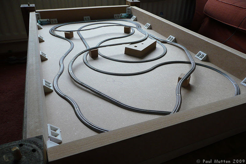 Are you looking for coffee table train layout plans? Photo P1020294 Completed Coffee Table Track Layout