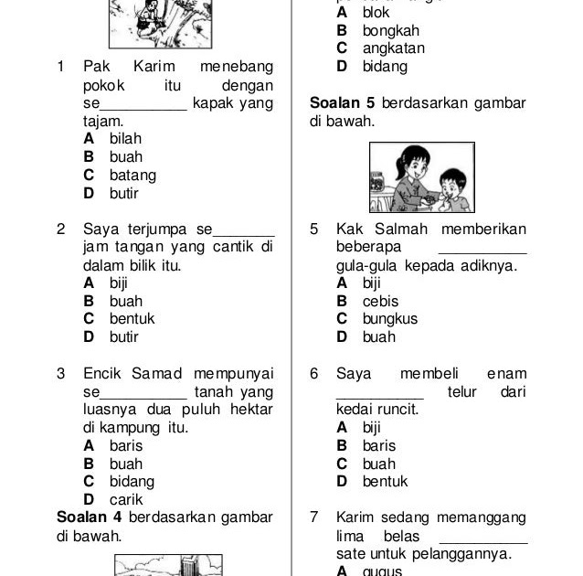 Soalan Pemahaman Tahun 4 Sjkc