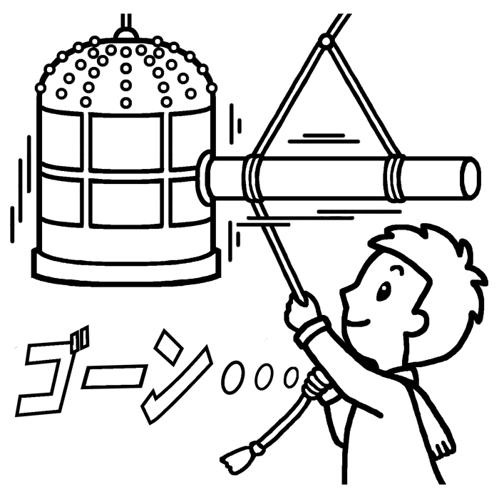 かわいい動物画像 最高除夜の鐘 イラスト 白黒