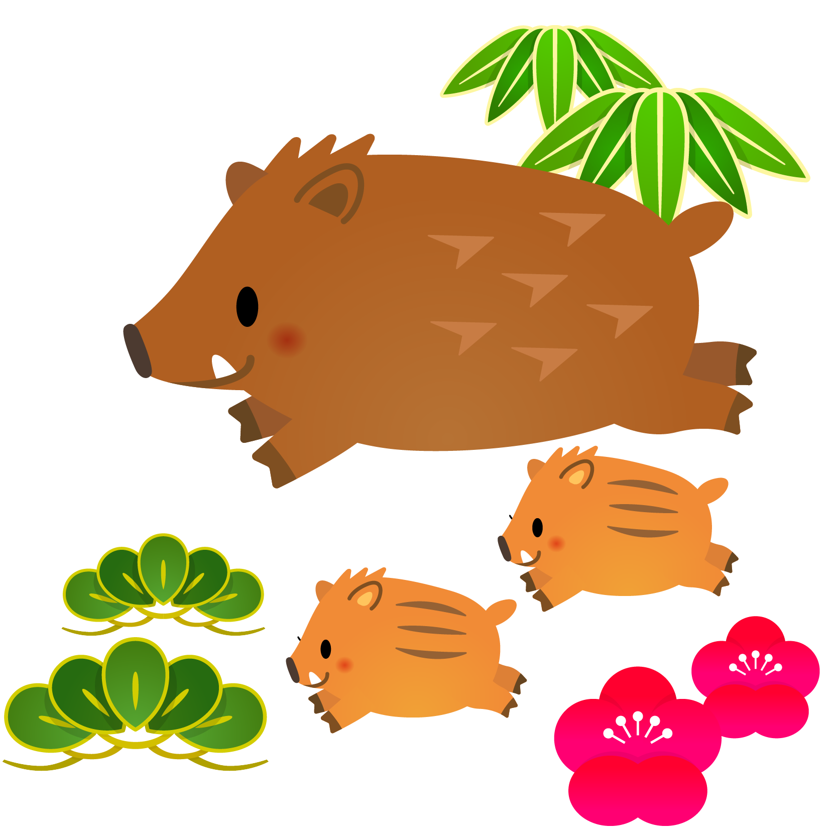 美しい花の画像 ベストかわいい うり坊 いのしし イラスト