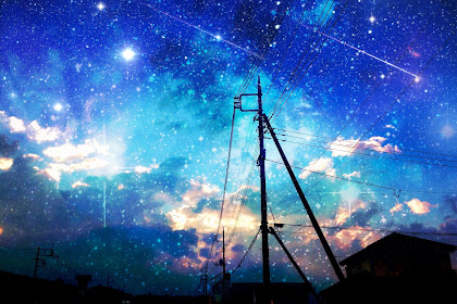 Aesthetic Romantic Night Sky Anime Wallpaper