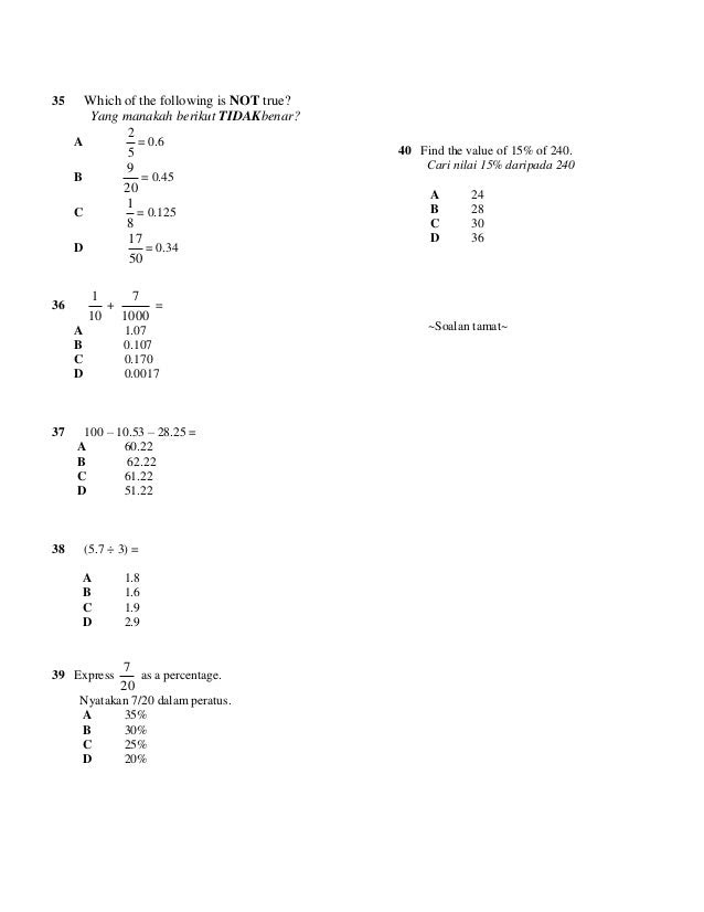 Soalan Matematik Tingkatan 1 Mrsm - Kecemasan r