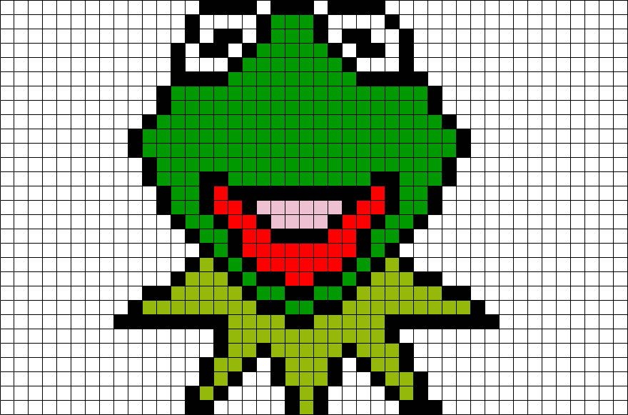Pixel Art Grid Kermit - Pixel Art Grid Gallery