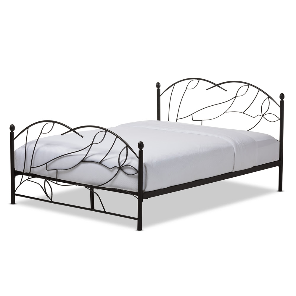 Metal bed frame queen size with vintage headboard and footboard platform base wrought iron double bed frame (queen, antique brown). Baxton Studio Wholesale Queen Size Bed Wholesale Bedroom Furniture Wholesale Furniture