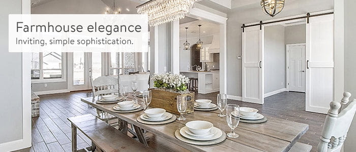 Farmhouse Elegance. Inviting, simple sophistication.
