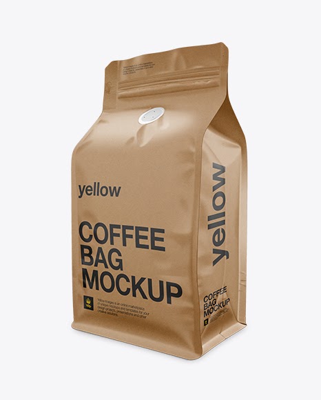 Download Kraft Coffee Bag Mockup / Half Side View Packaging Mockups