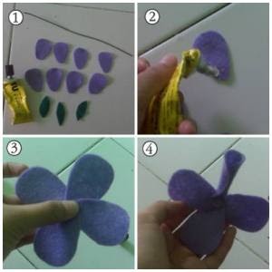 Cikalong Kreatif cara  membuat  bunga  tulip dari kain  flanel 