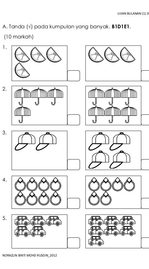 Contoh Soalan Ujian Diagnostik Matematik Tahun 6 - Kronis f