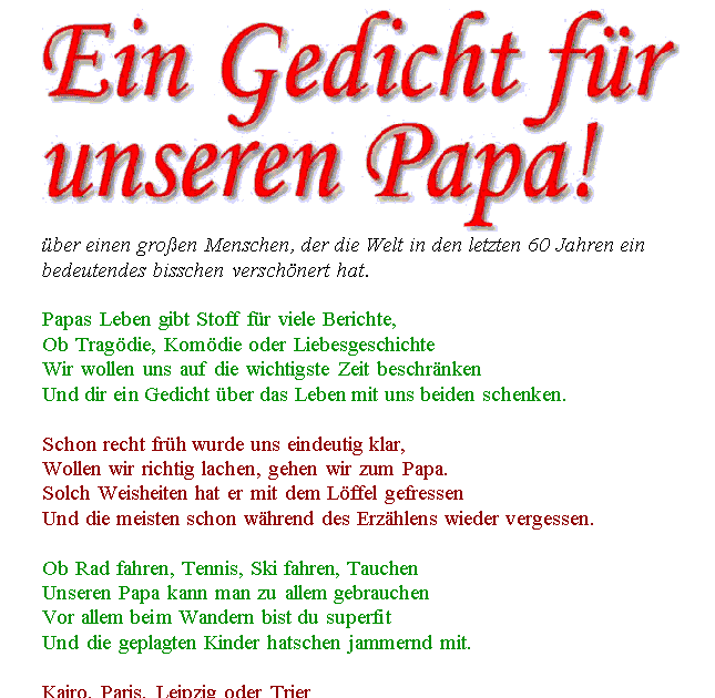 Gedichte Zum Vatertag Geschenkideen Fr Jeden Anlass