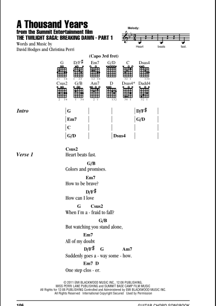 Chords To Thousand Years Sheet And Chords Collection