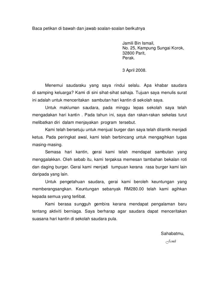 Contoh Surat Rasmi Pemulangan Wang - Contoh U